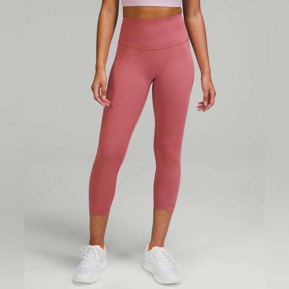 Lululemon Wunder Train High-Rise Crop 23"Brier Rose Size 4 EUC - Picture 6 of 10